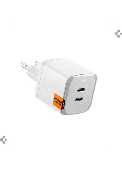 45W USB-C 2 Port Mini Hızlı Şarj Aleti PPS 2.0 Desteği / Isı Düşürücü GaN III Destekli Akım Korumalı Güç Adaptörü iPhone & Android & iPad & MacBook Type-C PE2203 White - ACH05155