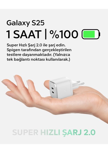 45W USB-C 2 Port Mini Hızlı Şarj Aleti PPS 2.0 Desteği / Isı Düşürücü GaN III Destekli Akım Korumalı Güç Adaptörü iPhone & Android & iPad & MacBook Type-C PE2203 White - ACH05155