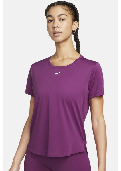 One Dri Fit Training T-Shirt Kadın Antreman Tişörtü Mor