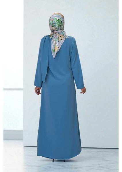Tek Omuz Gold Toka Detaylı Tunik Pantolon Takım 8698 Bebe Mavisi