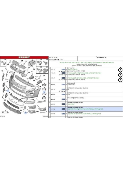 On Tampon Sıs Far Plastıgı Cıtroen C4 Pıcasso 7414.SJ