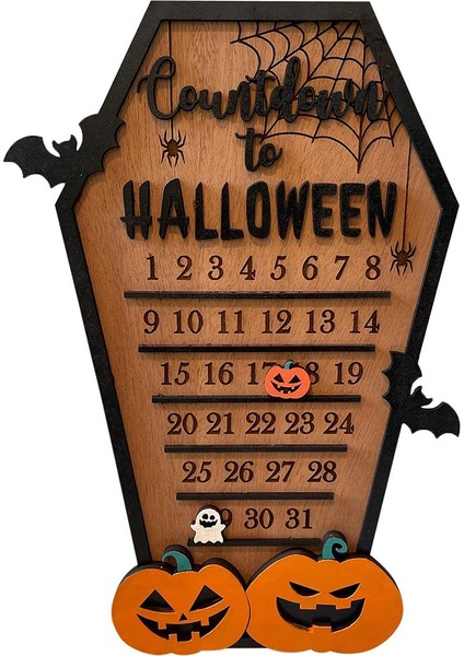 Geri Sayım Cadılar Bayramı Tabut Takvimi Cadılar Bayramı Evi Şekilli Geri Sayım Takvimi Kesim 3 Boyutlu Dekorasyon (Yurt Dışından)