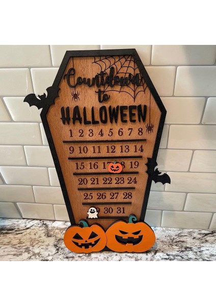 Geri Sayım Cadılar Bayramı Tabut Takvimi Cadılar Bayramı Evi Şekilli Geri Sayım Takvimi Kesim 3 Boyutlu Dekorasyon (Yurt Dışından) modelleri