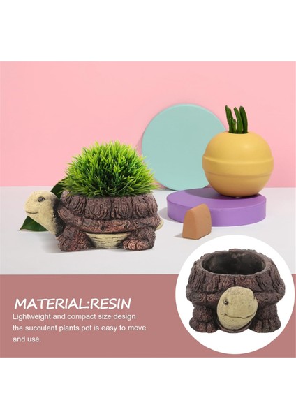 Sukulent Çiçek Saksısı Mini Reçine Bitki Saksısı Reçine Sukulent Saksı Ofis Masaüstü Masa Süsü Kaplumbağa (Yurt Dışından) modelleri
