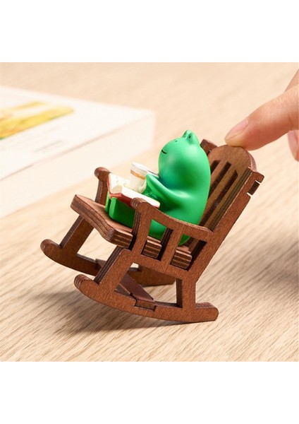 Karikatür Kurbağa Sallanan Sandalye Masa Lambası Süsü Minyatür Figürler Sevimli Süsler Ofis Masaüstü El Sanatları Ev Dekorasyonu (Yurt Dışından) indirimleri
