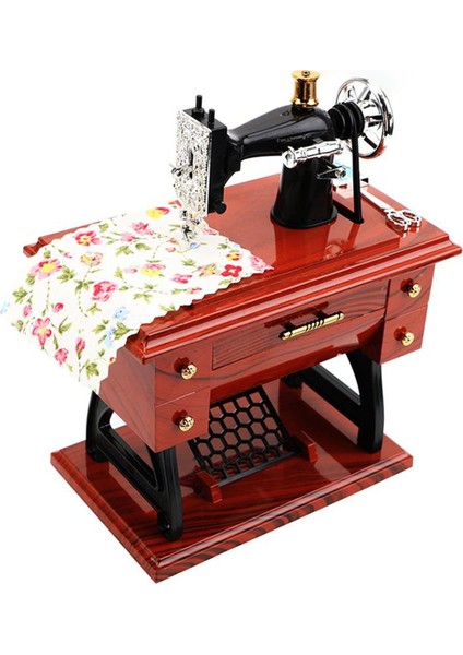 Plastik Mini Dikiş Makinesi Tarzı Müzik Kutusu El Kranklı Vintage Müzik Kutuları Festival Hediyesi Yeni Yıl Hediyesi Doğum Günü Hediyeleri (Yurt Dışından)