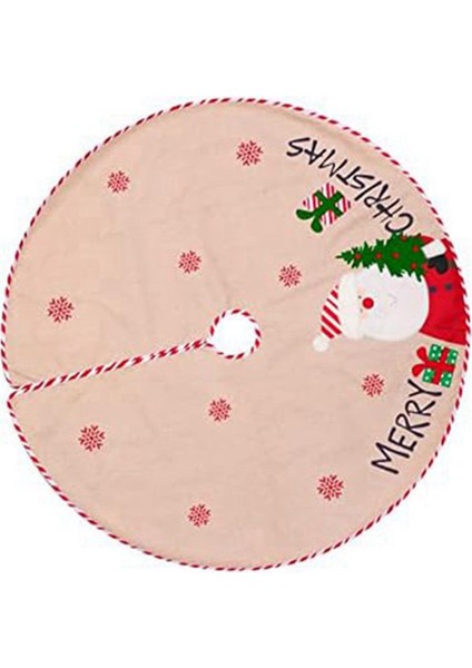 Noel Ağacı Etek Noel Ağacı Süsleme Kafes Tarzı Yumuşak Noel Ağacı Mat Noel Baba Deseni (Yurt Dışından)