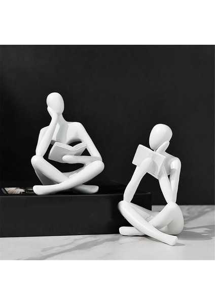 Düşünürler Heykelleri, Beyaz Düşünürler Reçine Heykeli Okuma Süsü, Düşünürler Heykel Dekorasyonu, Modern Kitap Dekoru A (Yurt Dışından) fiyatları