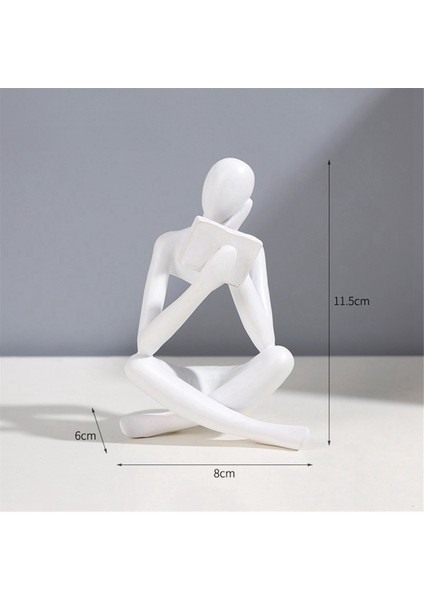 Düşünürler Heykelleri, Beyaz Düşünürler Reçine Heykeli Okuma Süsü, Düşünürler Heykel Dekorasyonu, Modern Kitap Dekoru A (Yurt Dışından) modelleri