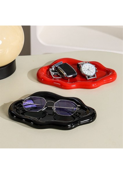 Seramik Mücevher Tepsisi Yüzük Anahtar Biblo Bulut Şekli Dekor Mücevher Tabak Tutucu Yatak Odası Dekoru Estetik Hediye B (Yurt Dışından) fırsatları