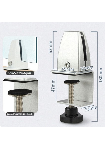 Adet Ofis Masası Bölücü Kelepçe Ekran Koruyucu Klip Tutucu Braketi Ekran Bölme Kelepçesi Bölme Masa Kelepçesi-Gümüş (Yurt Dışından) modelleri