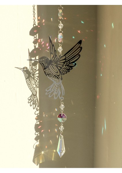 Gümüş Renk Brid Kristal Güneş Tutucu Asılı Dekorasyon Gökkuşağı Üretici Oda Dekoru Işık Tutucu Oda Dekorları Estetik (Yurt Dışından) fiyatları