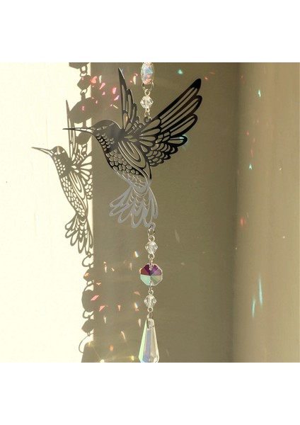 Gümüş Renk Brid Kristal Güneş Tutucu Asılı Dekorasyon Gökkuşağı Üretici Oda Dekoru Işık Tutucu Oda Dekorları Estetik (Yurt Dışından) modelleri