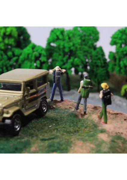 Reçine 1:64 Ölçekli Şekil Diorama Sokak Yürüyüşçü Karakter Heykelcik Backpacker Takım Elbise Minyatür Kukla Kum Masa Ev A (Yurt Dışından) fırsatları