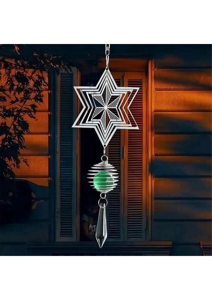 Kinetik Asılı Kar Tanesi Rüzgar Döndürücü Güneş Yakalayıcı 3D Spiral Kuyruk Kafes Top Rüzgar Çanları Kristal Prizma Kolye (Yurt Dışından) fırsatları