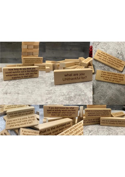 54 Parça Sorular Tumbling Tower Oyunu, Puan Tablolu Dev Ahşap Istifleme Oyunu, Buz Kırıcı Sorular Tumbling (Yurt Dışından) fırsatları