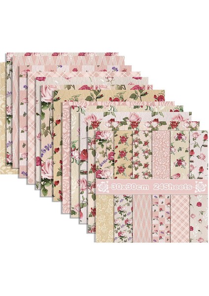 12X12 Inç Çift Taraflı Suluboya Çiçek Kart Stoğu, 24 Sayfa Bahar Pembe Gül Koleksiyon Defteri Kağıdı, Dıy Yapımı Kartlar Için (Yurt Dışından) modelleri