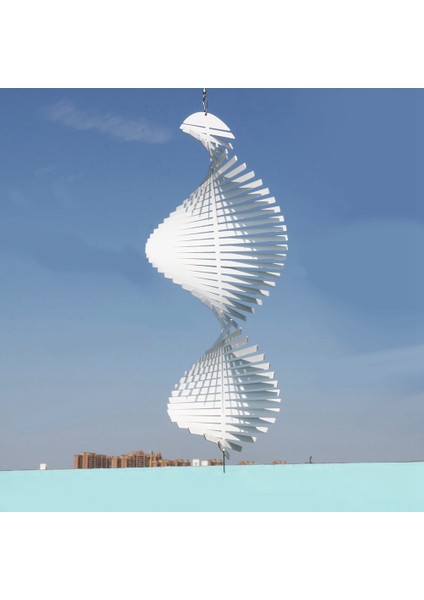 Kinetik Boş Süblimasyon Rüzgar Spinner 3D Spiral Windchime Chime Heykel Asılı Açık Kapalı Bahçe Dekor 10X25 cm (Yurt Dışından)