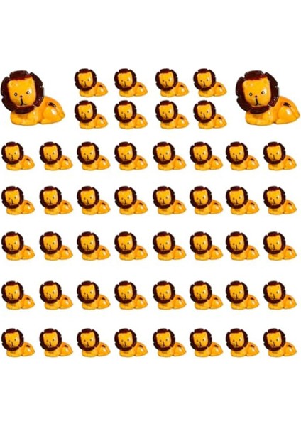 50 Adet Mini Orman Hayvanları Figürleri Reçine Aslan Vahşi Hayvan Minyatür Figürleri Bahçe Yosun Manzarası Için (Yurt Dışından)