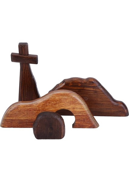 Boş Mezar Paskalya Sahnesi ve Haç, Ahşap Artı Kalın Paskalya Ev Figürü Süsü (Yurt Dışından) modelleri