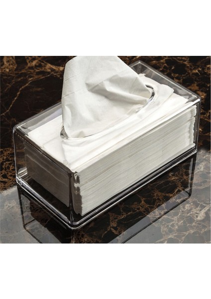 Şeffaf Akrilik Mendil Kutusu Tutucu Kapaklı Yüz Mendil Kutusu Kasası Tezgah Üstü, Şeffaf Plastik Kurutma Makinesi Levhası A (Yurt Dışından) fırsatları