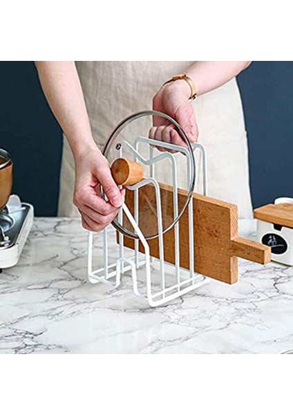 Kesme Tahtası Rafı Tencere Kapağı Tutucu,doğrama Tahtası Düzenleyici Tutucu,tencere Saklama Için,tavalar Için Bağımsız Stand,beyaz (Yurt Dışından) fırsatları