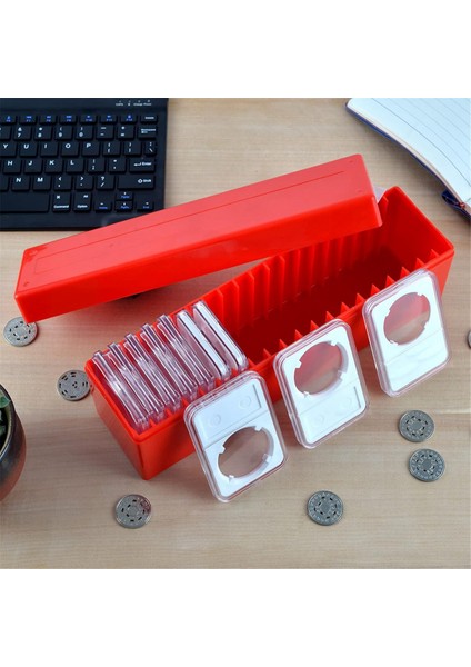2 Adet Madeni Para Levha Saklama Kutusu 20 Levha Madeni Para Tutucu ile Uyumlu, Koleksiyoncular Için Plastik Madeni Para Kutusu Madeni Para Saklama Kırmızı (Yurt Dışından) indirimleri