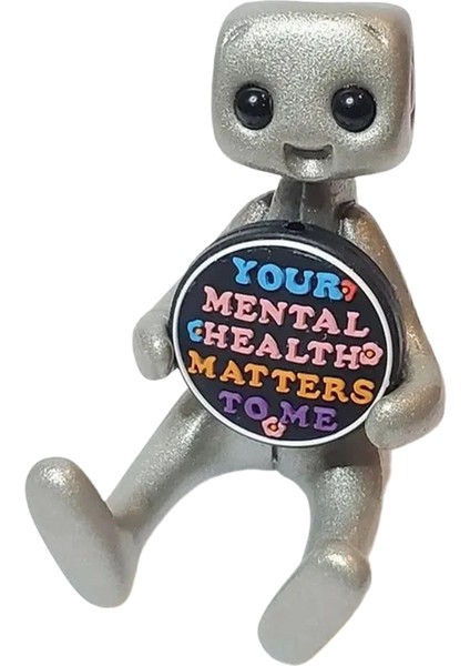 Zihinsel Sağlığınız Önemlidir Robot Figür Reçine Sanat Oyuncağı Kawaii Masa Arkadaşı B (Yurt Dışından)