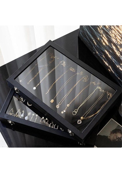 20 Kancalı Kolye Düzenleyici Kutusu Kolye Vitrin Kutusu Mücevher Tepsisi Şeffaf Kapaklı Kolye Saklama Tutucu (Yurt Dışından) fiyatları