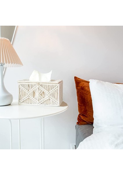 Doku Kutusu Kapağı Boho Dekor Dikdörtgen Kağıt Doku Tutucu Boncuk Toka ile Makrome Peçete Dokular Organizatör Ev Dekor (Yurt Dışından) modelleri