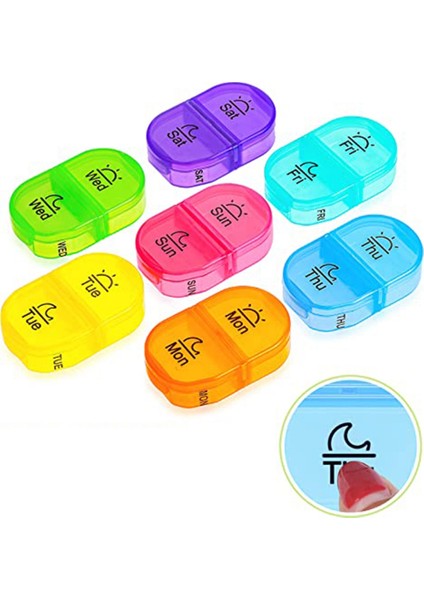 Günde 2 Defa Hap Kutusu, Haftalık Hap Organizatörü Am Pm ve Vitamin, ları Saklamak Için 7 Günlük Cep Çantası (Yurt Dışından) modelleri