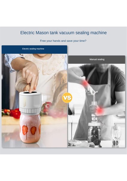 Elektrikli Mason Kavanoz Vakum Mühürleyen Kavanoz Vakum Mühürleyen Konserve Kavanozları Için + Iki Tip Mason Kapakları Gıda Depolama Fermantasyon-B (Yurt Dışından) indirimleri