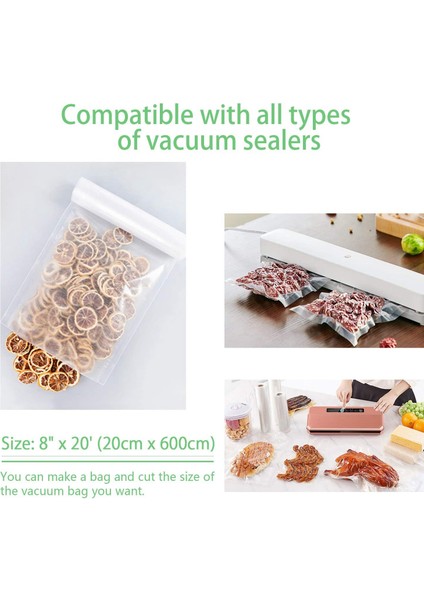 Vakumlu Kapatma Torbaları, Gıda Tasarrufu Için 3'lü Rulo Paketi, Sous Vide Pişirme Için Ağır Hizmet Tipi Vakumlu Saklama Torbaları, Dondurucu (Yurt Dışından) fırsatları