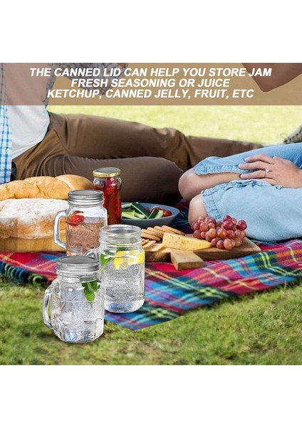 100 Adet Düzenli Ağız 70 mm Kavanoz Konserve Kapakları, Yeniden Kullanılabilir Sızdırmaz Bölünmüş Tip Gümüş Kapaklar Silikon Contalar Yüzükler (Yurt Dışından) modelleri