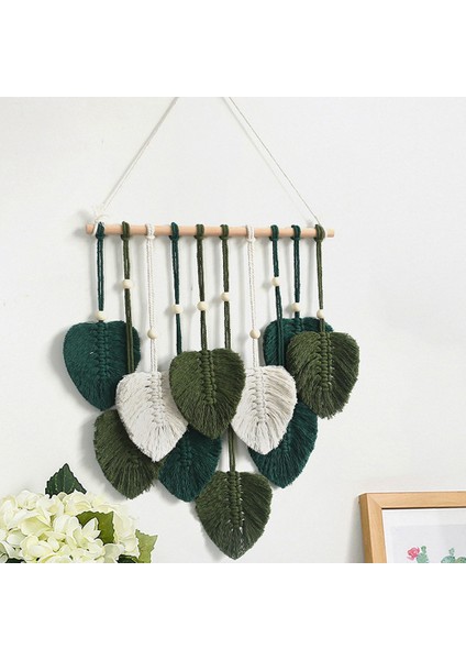 Makrome Duvara Asılan Yapraklar, Boho Makrome Duvar Dekoru, Duvara Asılan El Yapımı Dokuma Yapraklar Püsküllü Goblen, B (Yurt Dışından) modelleri