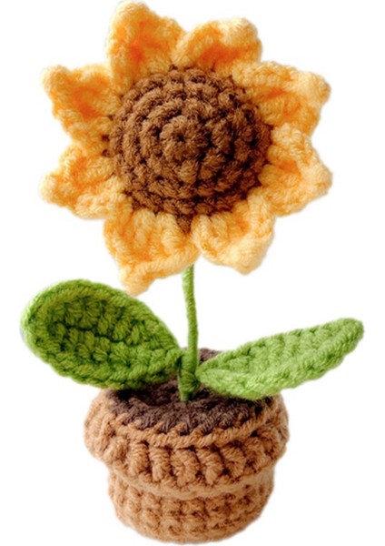 El Örgüsü Çiçekler Saksı Tığ Işi Yapay Bitkiler Bitmiş Dokuma Hediye (Yurt Dışından)