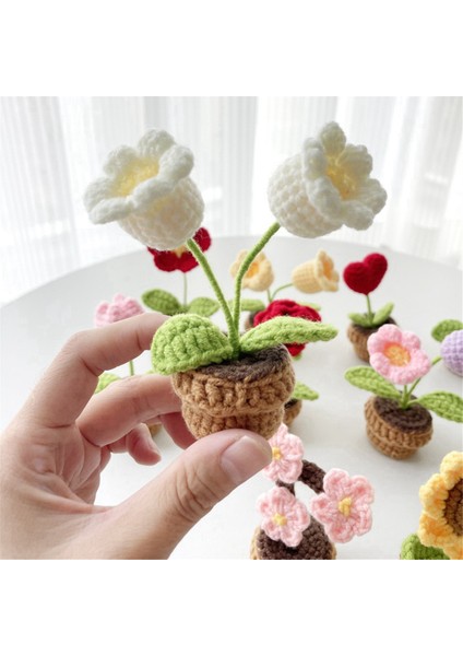 El Örgüsü Çiçekler Saksı Tığ Işi Yapay Bitkiler Bitmiş Dokuma Hediye (Yurt Dışından) modelleri