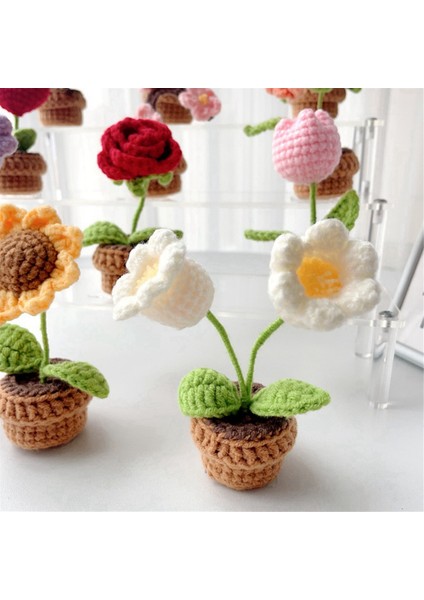 El Örgüsü Çiçekler Saksı Tığ Işi Yapay Bitkiler Bitmiş Dokuma Hediye (Yurt Dışından) indirimleri