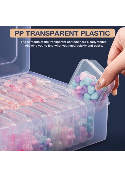 Boncuk Düzenleyici Kutusu, 30 Adet Küçük Şeffaf Plastik Saklama Kapları ile Büyük Şeffaf Kutu, Taşınabilir El Sanatları Saklama Kutusu (Yurt Dışından) modelleri