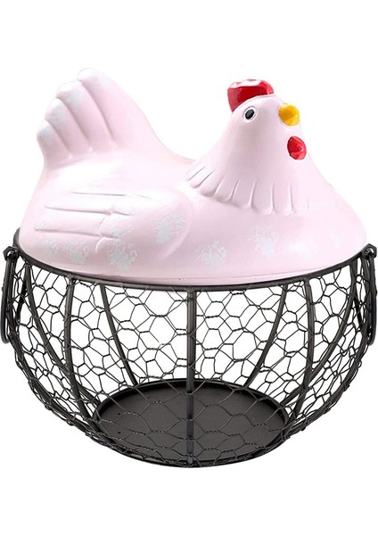 Yumurta Sepeti, Yumurta Tutucu Sepet, Düzenleyici Depolama Tel Örgü Restoran Depolama Sepeti, Mutfak Tavuk Dekoru (Pembe) (Yurt Dışından)