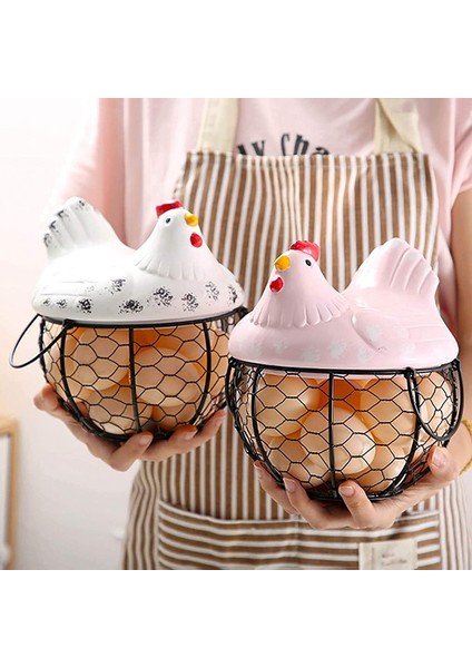 Yumurta Sepeti, Yumurta Tutucu Sepet, Düzenleyici Depolama Tel Örgü Restoran Depolama Sepeti, Mutfak Tavuk Dekoru (Pembe) (Yurt Dışından) modelleri