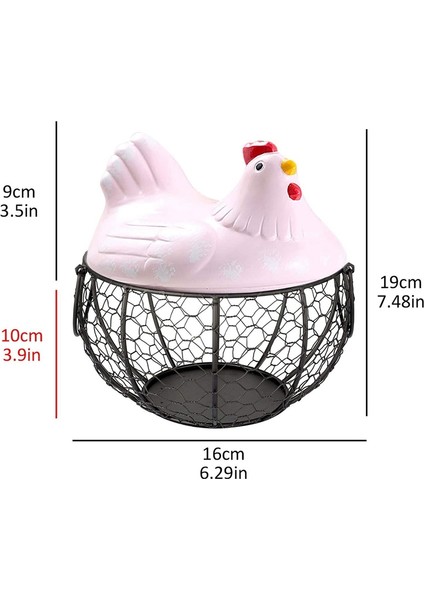 Yumurta Sepeti, Yumurta Tutucu Sepet, Düzenleyici Depolama Tel Örgü Restoran Depolama Sepeti, Mutfak Tavuk Dekoru (Pembe) (Yurt Dışından) indirimleri