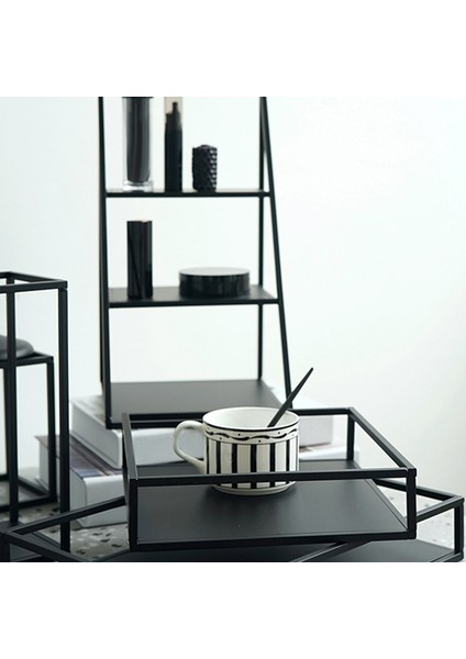 3 Katlı Depolama Rafı Dövme Demir Pasta Standı Tatlı Standı Masaüstü Için Mücevher ve Parfüm Sergileme Standı-Siyah (Yurt Dışından) indirimleri