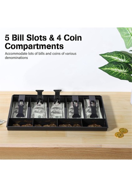 Nakit Tepsisi Nakit Kayıt Çekmecesi Ek Tepsisi, 5 Banknot ve 4 Madeni Para Bölmesi, Dayanıklı Abs Para Saklama Kutusu (Yurt Dışından) modelleri
