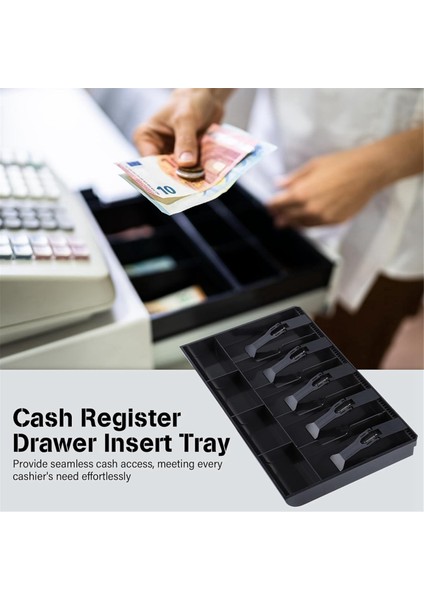 Nakit Tepsisi Nakit Kayıt Çekmecesi Ek Tepsisi, 5 Banknot ve 4 Madeni Para Bölmesi, Dayanıklı Abs Para Saklama Kutusu (Yurt Dışından) indirimleri