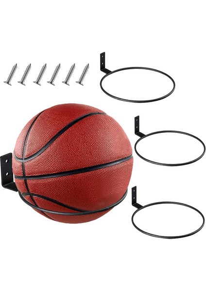 3 Adet 6 Inç Top Tutucu Ekran Duvar Montajı Basketbol Futbol Voleybol, Garaj Için Top Depolama, Saksı Tutucu (Yurt Dışından) fiyatları