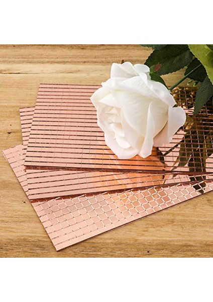 6000 Adet Kendinden Yapışkanlı Aynalar Mozaik Fayans, 10 Sayfa Cam Karo 5X5MM Cam Aynalar Mozaik Fayans Etiket (Gül Altın) (Yurt Dışından) fiyatları