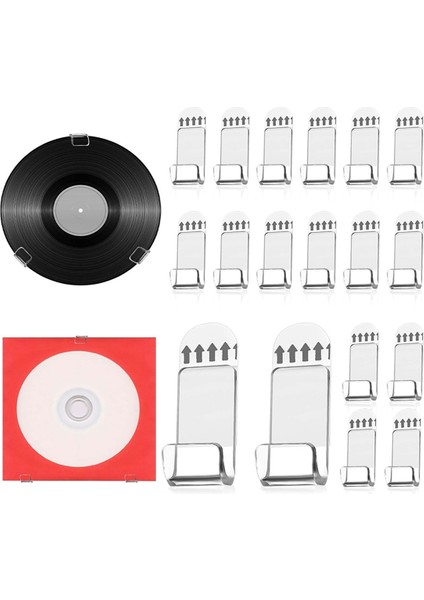 Akrilik Vinil Plak Askı Rafı Duvara Monte 18 Adet Kendinden Yapışkanlı Vinil Plak Duvar Sergileme Rafı Şeffaf Vinil Depolama Rafı (Yurt Dışından) fiyatları