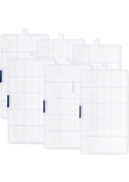 6 Adet Şeffaf Bölmeli Plastik Düzenleyici Kap Kutusu, Ayarlanabilir El Sanatları Aksesuarları ile Küçük Istiflenebilir Saklama Kutusu (Yurt Dışından)