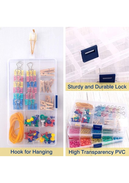 6 Adet Şeffaf Bölmeli Plastik Düzenleyici Kap Kutusu, Ayarlanabilir El Sanatları Aksesuarları ile Küçük Istiflenebilir Saklama Kutusu (Yurt Dışından) modelleri
